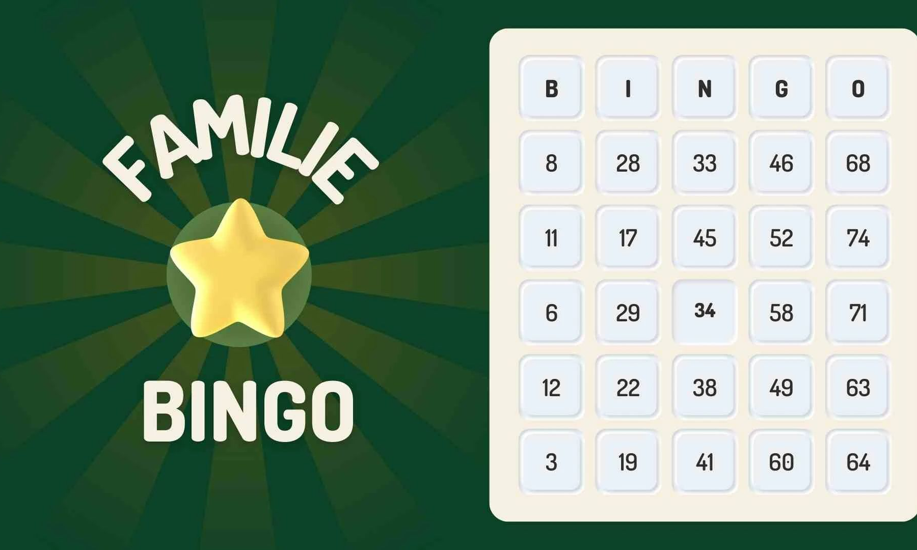 Familie Bingo +6 år