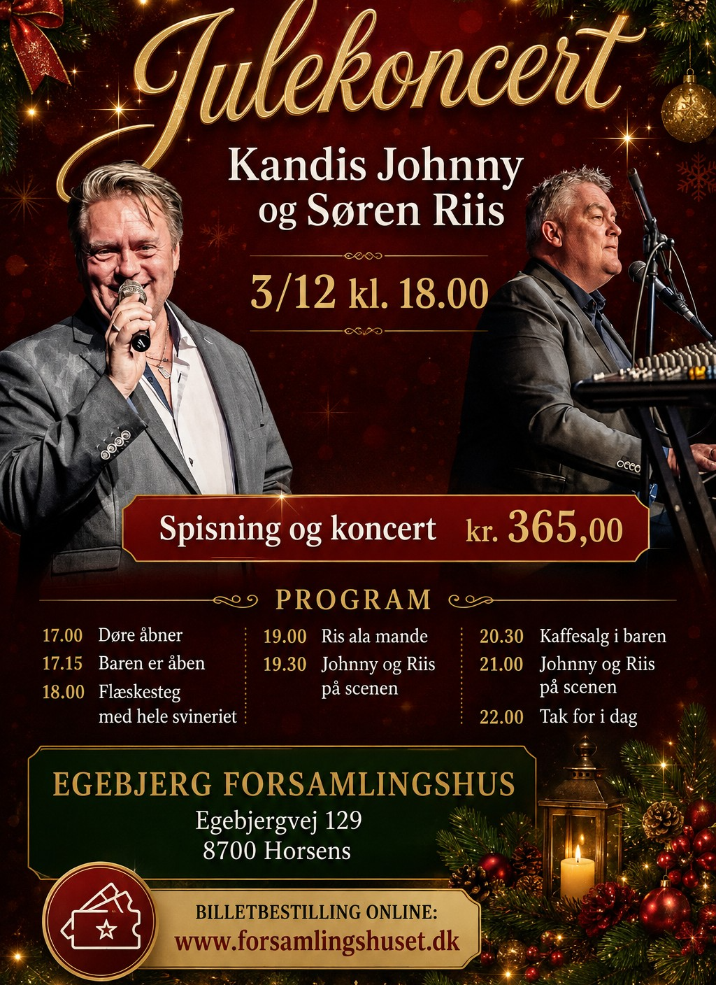 Julekoncert med Kandis Johnny og Søren Riis