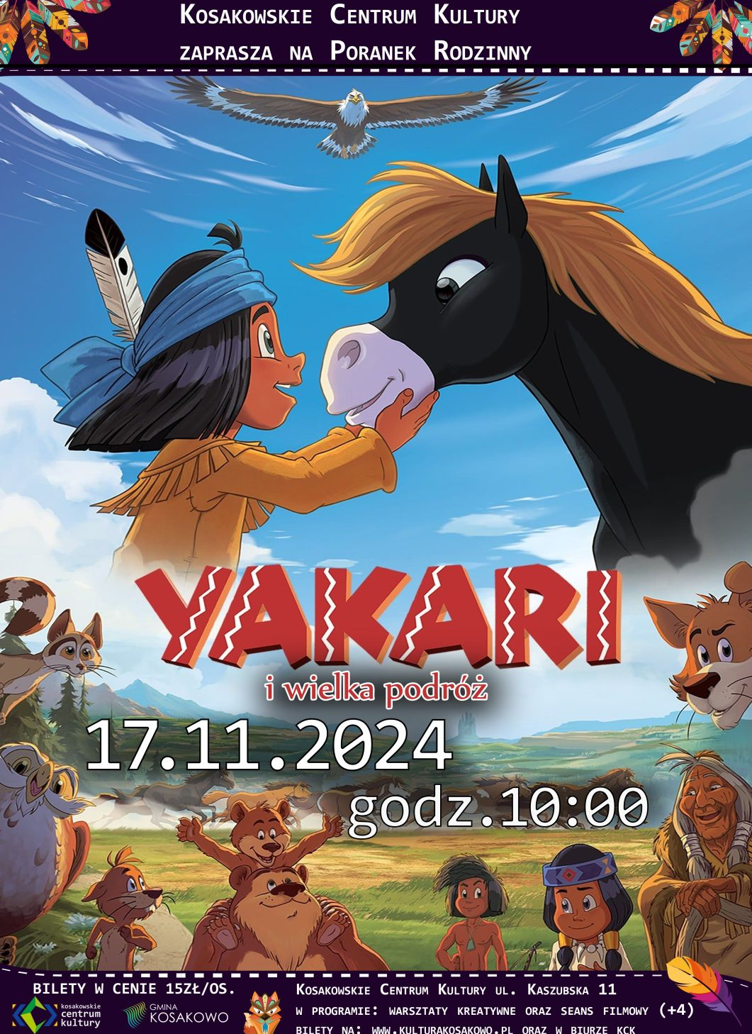 Poranek Rodzinny z kinem i warsztatami - film „Yakari i wielka podróż”