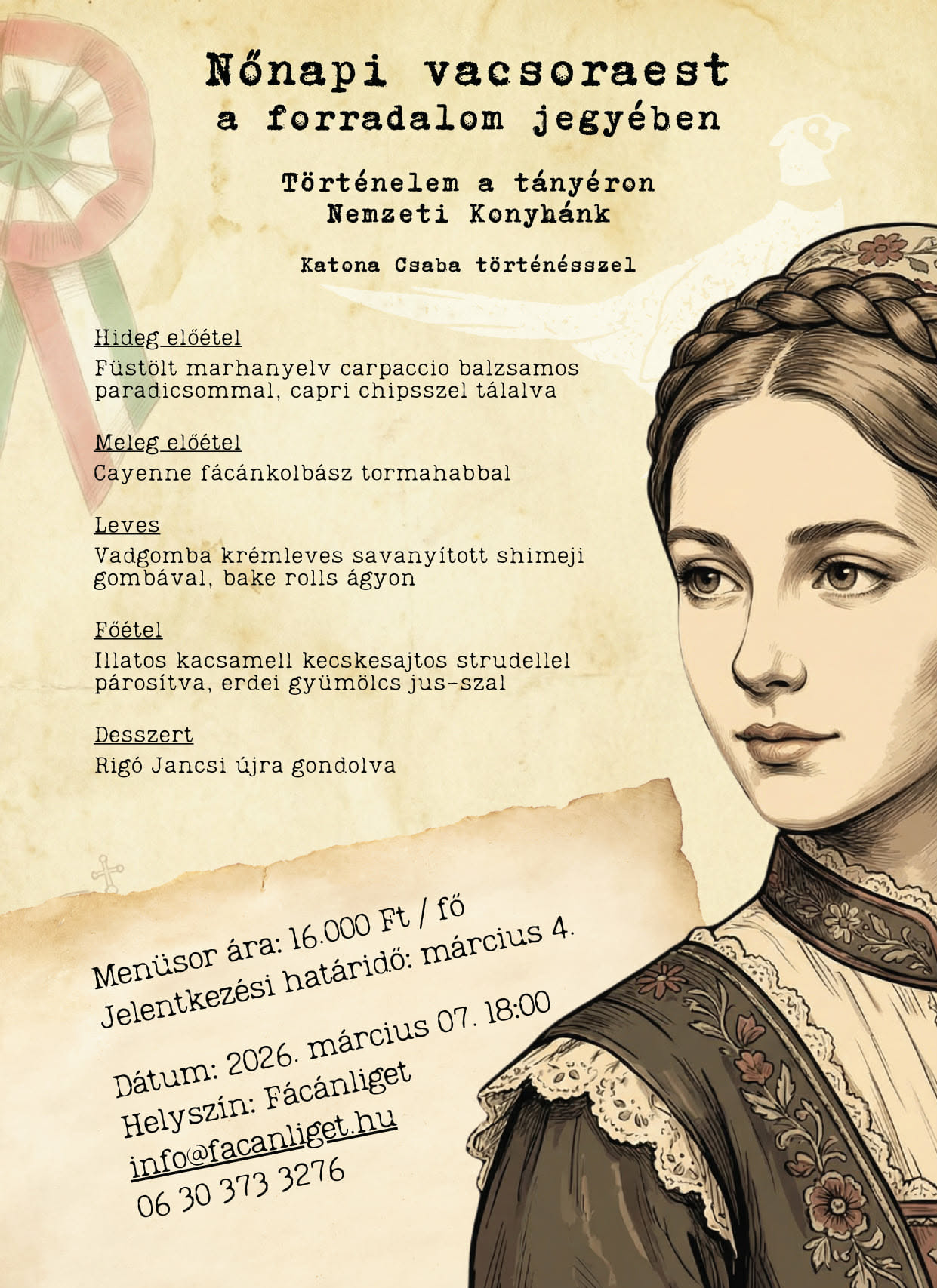 Nőnapi vacsoraest a forradalom jegyében!